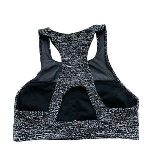 Lululemon High Neck Long Line Black/White Sport Bra Womens Sz 6